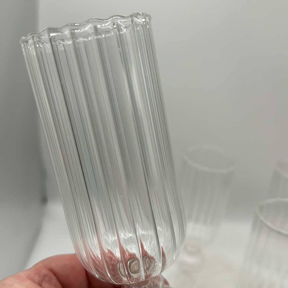 Vintage Serena Bass Pretty Bold”LIDO” Blown Venetian Hollow Stem Champagne Glass - Picture 5 of 7
